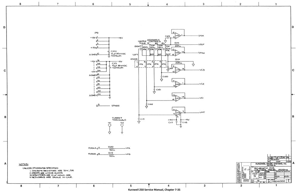 Schematic Control Panel Board (RMX), 4 sheets - Sheet 1